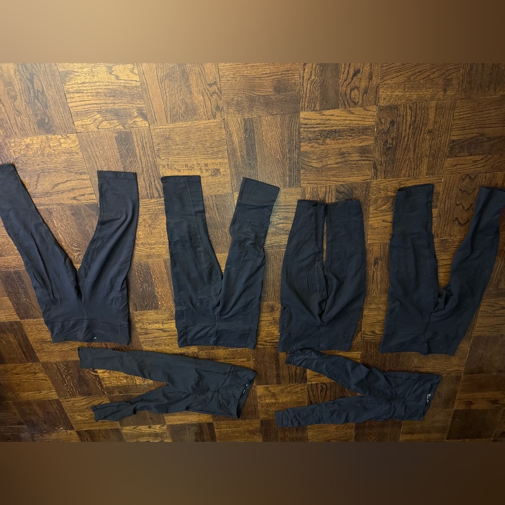 Lot of 6 pairs black meridian crop leggings